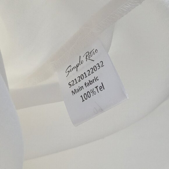 Simple Retro Ursula French Puff Sleeve Button Up Blouse L - Picture 13 of 14